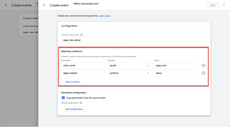 Gebeurtenis aanmaken google analytics